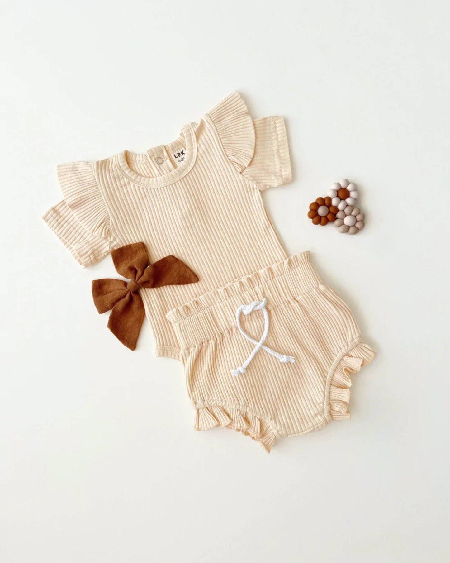 Ribbed Shorts Set | Vanilla