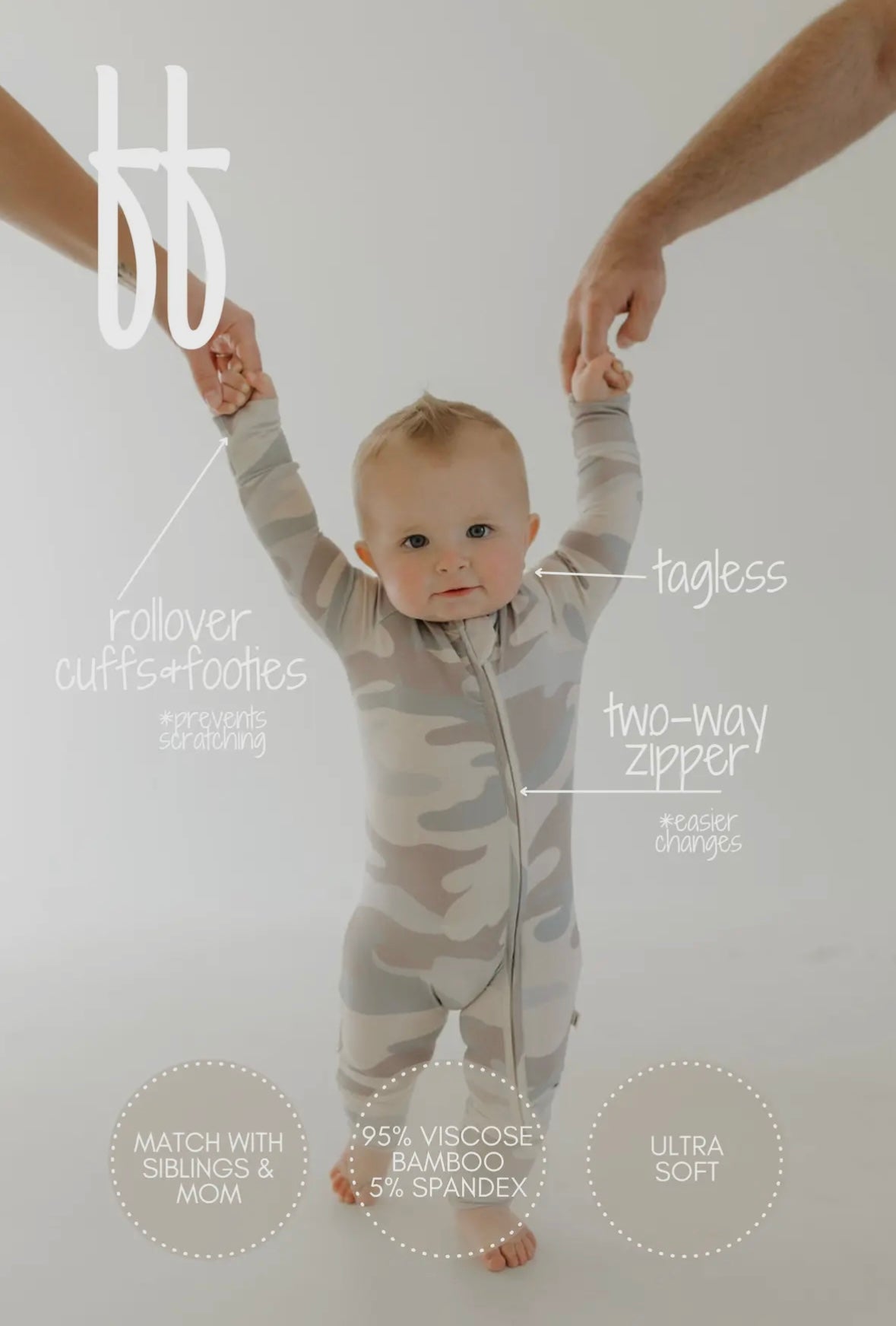 ff Bamboo Zip Pajamas | Camo