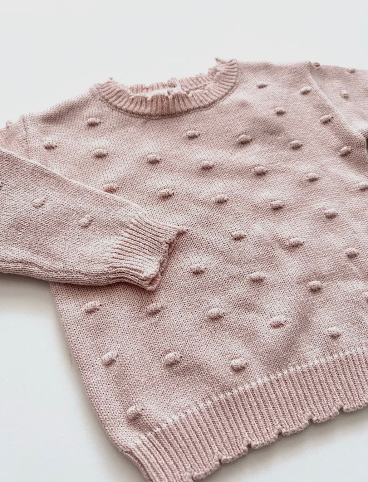 Organic Knit Sweater | Pink Pom