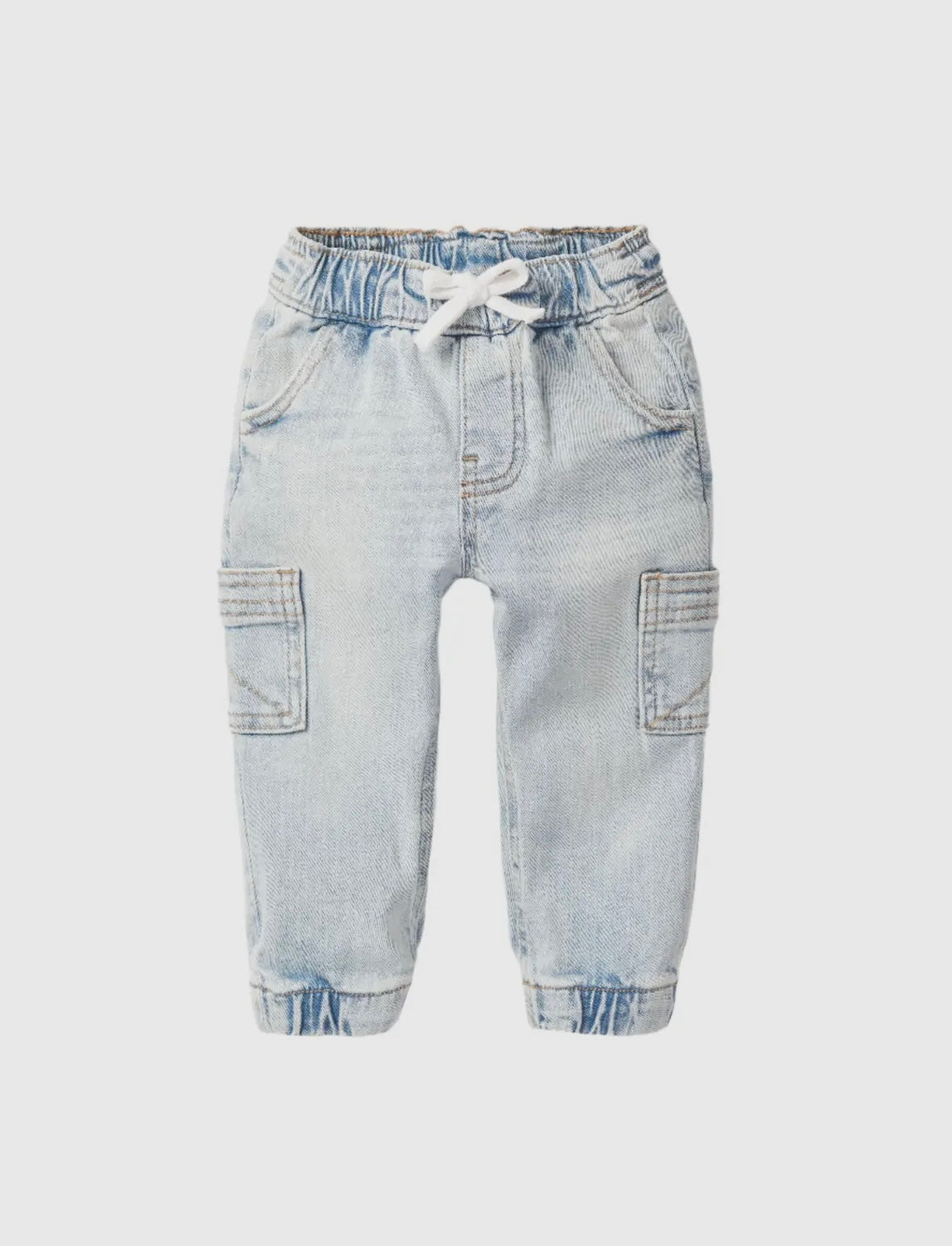 LB Cargo Denim Jogger | Light Wash