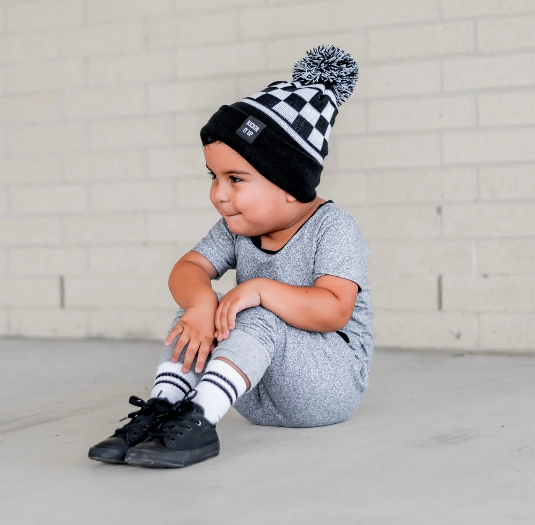 Check Beanie | Black