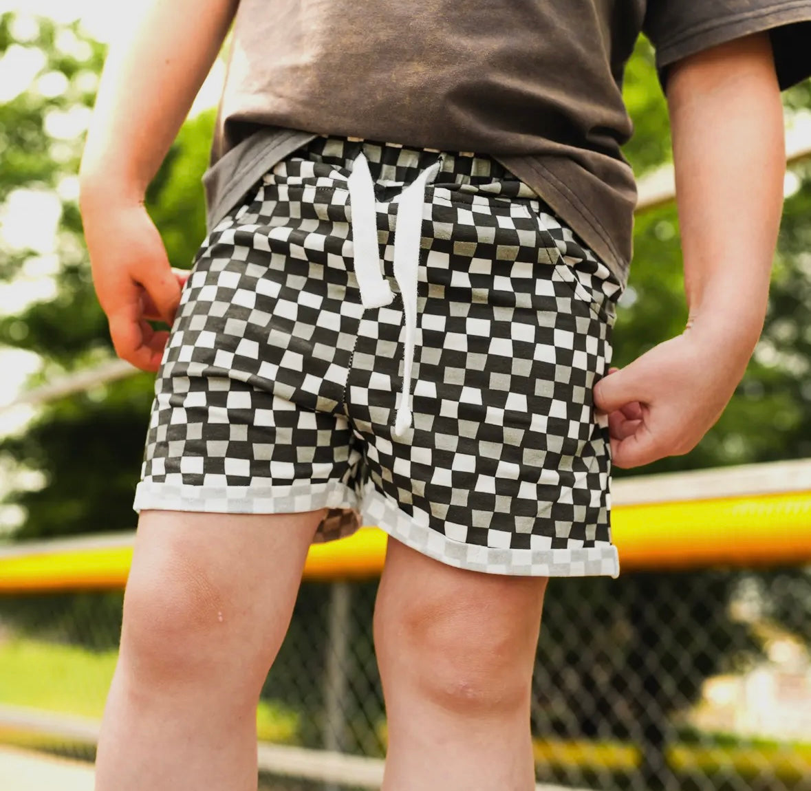 Check Ya Later Shorts | Black+Gray