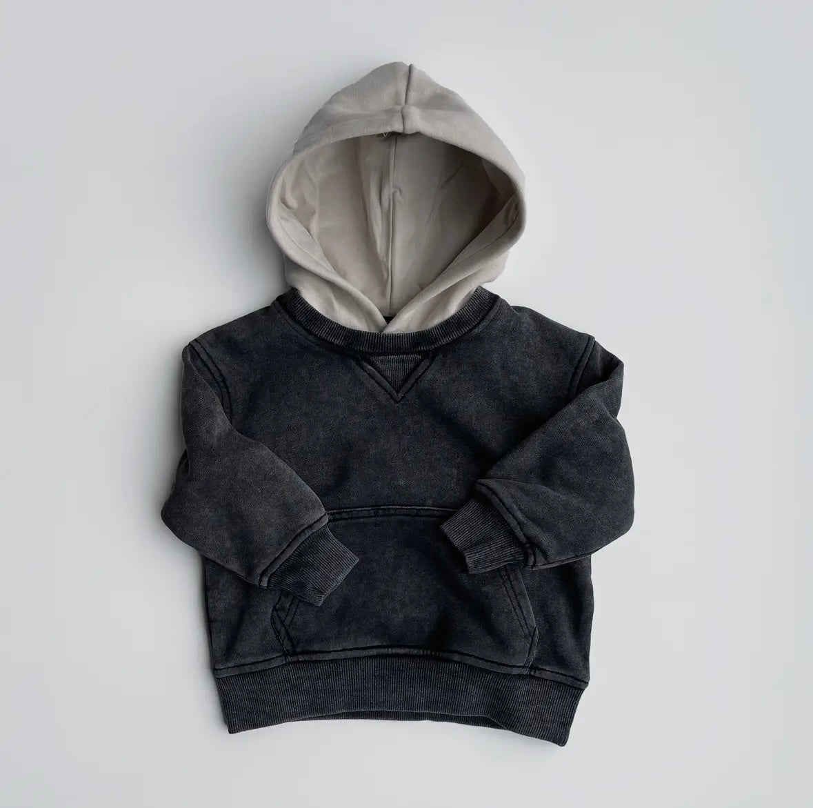 Hoodie | Black Acid Wash