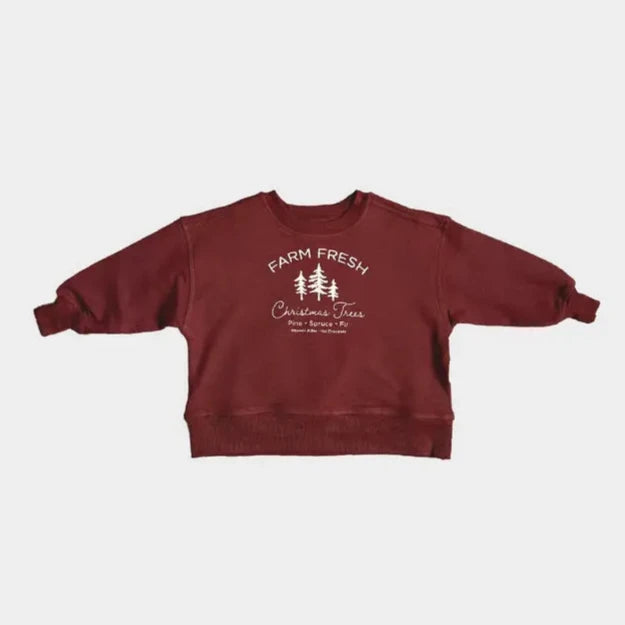 Farm Fresh Christmas Trees Boxy Sweatshirt