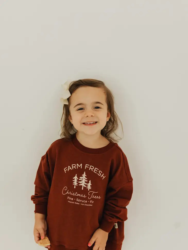 Farm Fresh Christmas Trees Boxy Sweatshirt