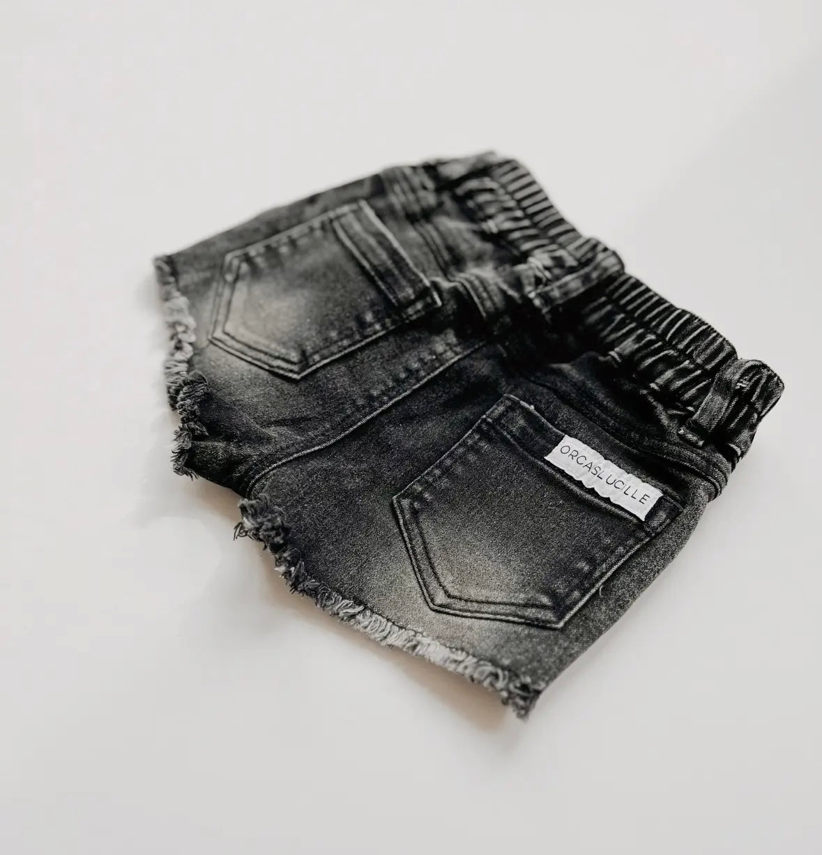 Girls Denim Shorts | Faded Black