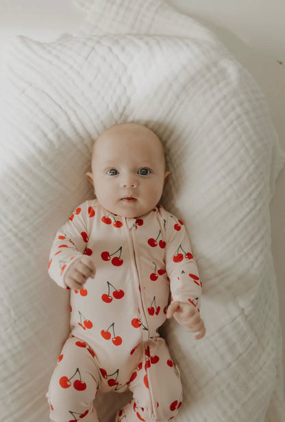 ff Bamboo Zip Pajamas | Cherry Orchard