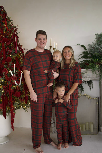 Men's Short Sleeve Pajamas | Christmas Plaid