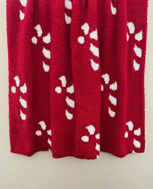 Fuzzy Blanket | Candy Cane