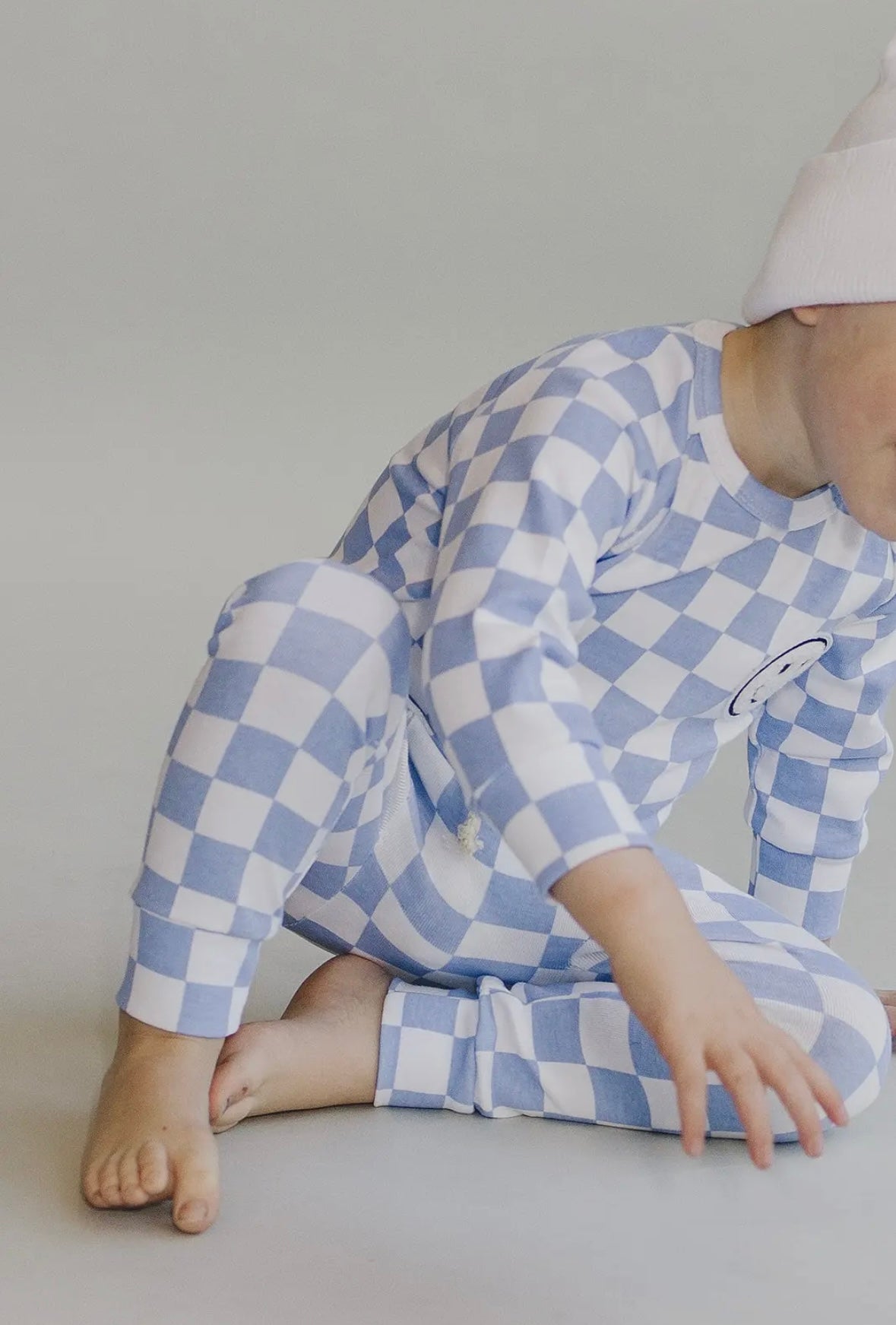 Smiley Check Lounge Set | Blue