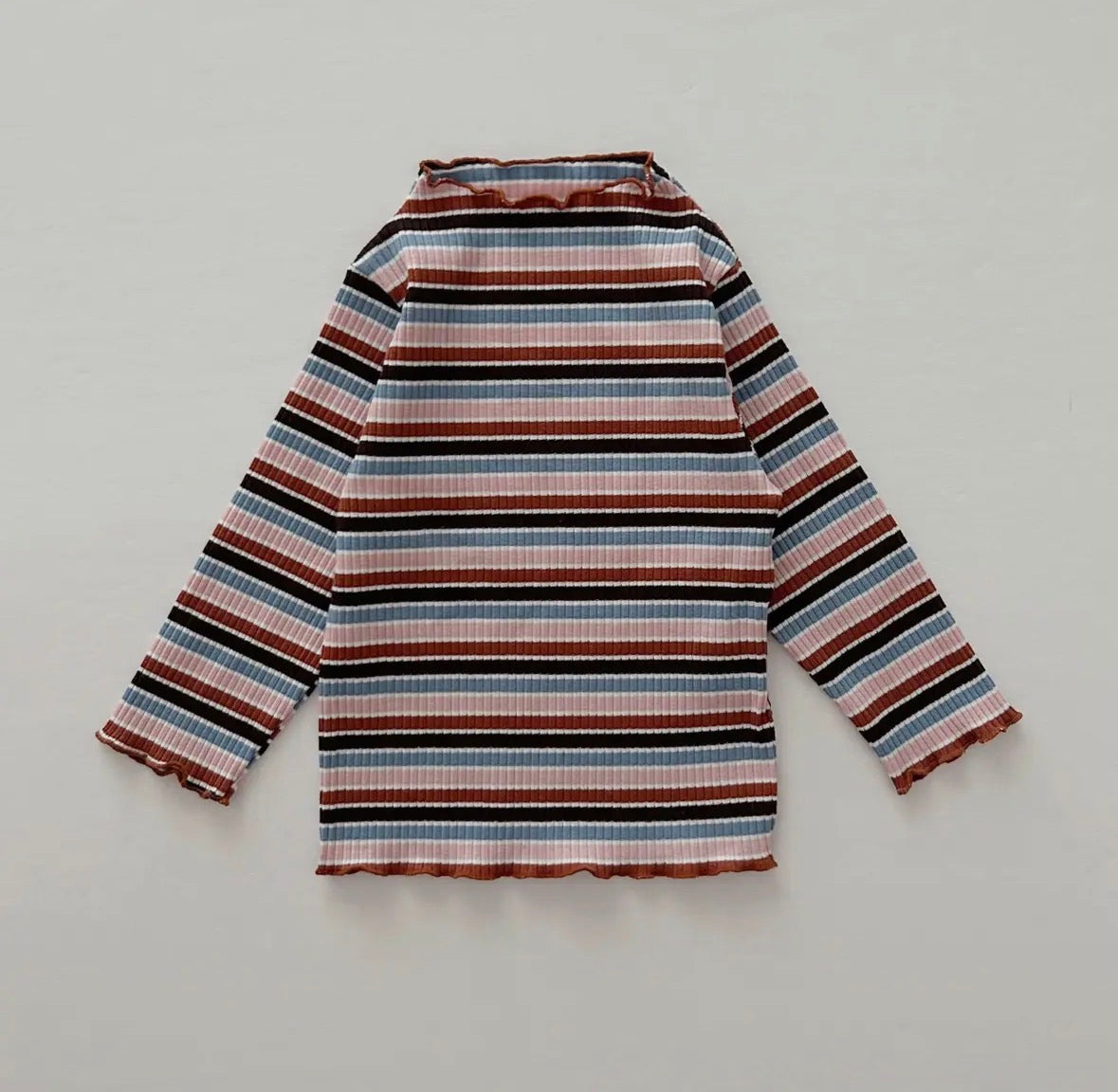 Ribbed Lettuce Long Sleeve | Striped