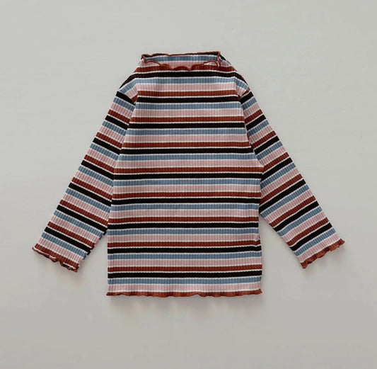 Ribbed Lettuce Long Sleeve | Striped