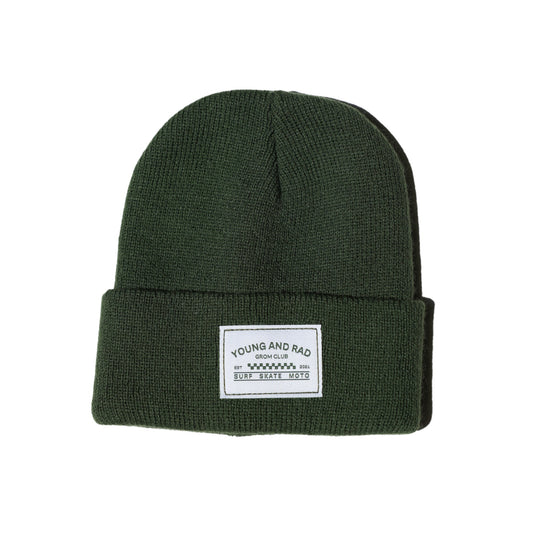 YOUNG + RAD CLASSIC BEANIE // FOREST GREEN