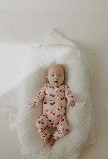 ff Bamboo Zip Pajamas | Cherry Orchard
