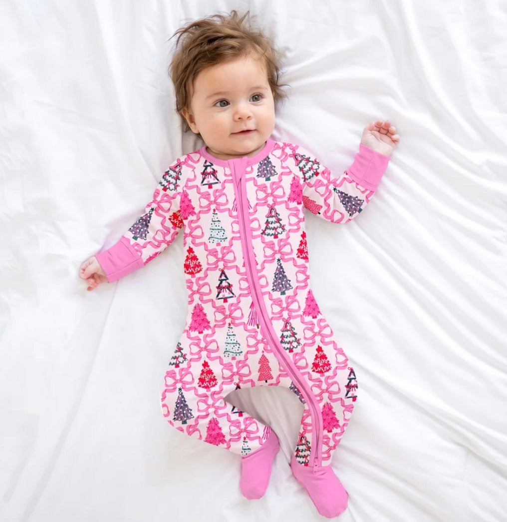 PREORDER Bamboo Zippy | Coquette Bow Christmas Trees