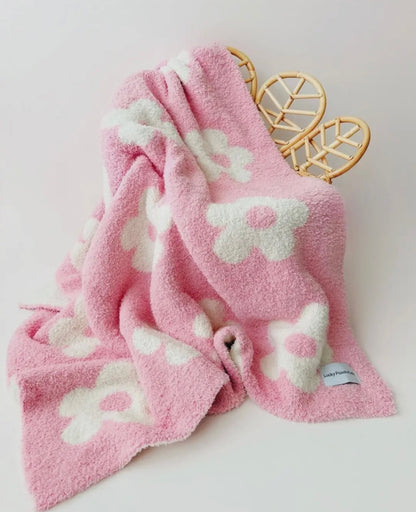 Fuzzy Blanket | Pink Daisy