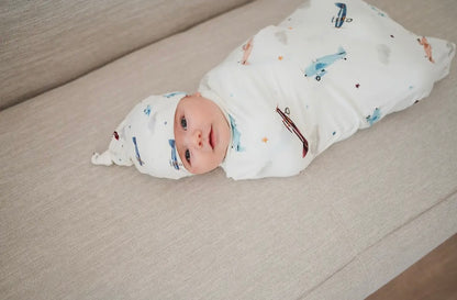 Bamboo Stretch Swaddle | Vintage Airplane