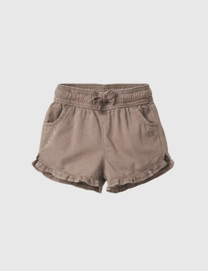 LB Ruffle Cotton Twill Short | Mushroom