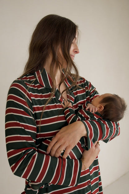 Bamboo Knotted Gown | Holiday Stripe