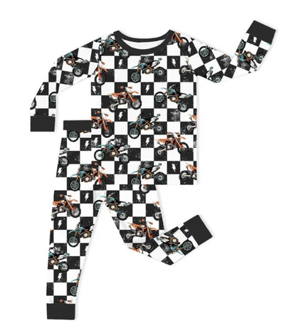 Bamboo 2pc Set | Dirt Bike Checker