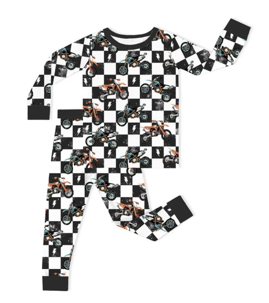 Bamboo 2pc Set | Dirt Bike Checker