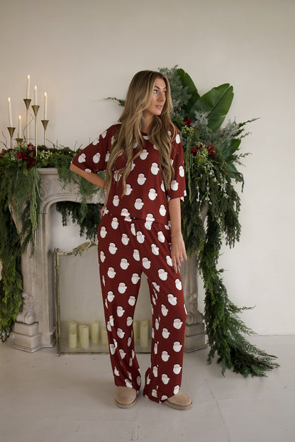 Women's Boxy Tee Lounge Set | Vintage Santa
