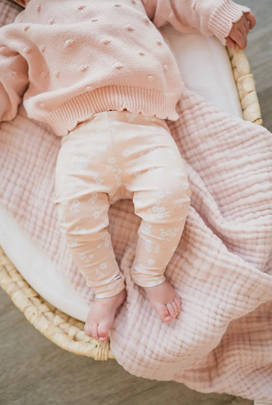 Organic Legging | Cream Floral