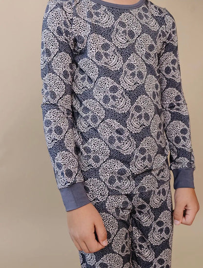 PRE-ORDER 2 Piece Bamboo PJ's | Leopard Skull