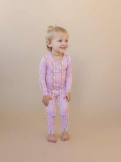 Bamboo Two Piece Set | Gingham & Flowers