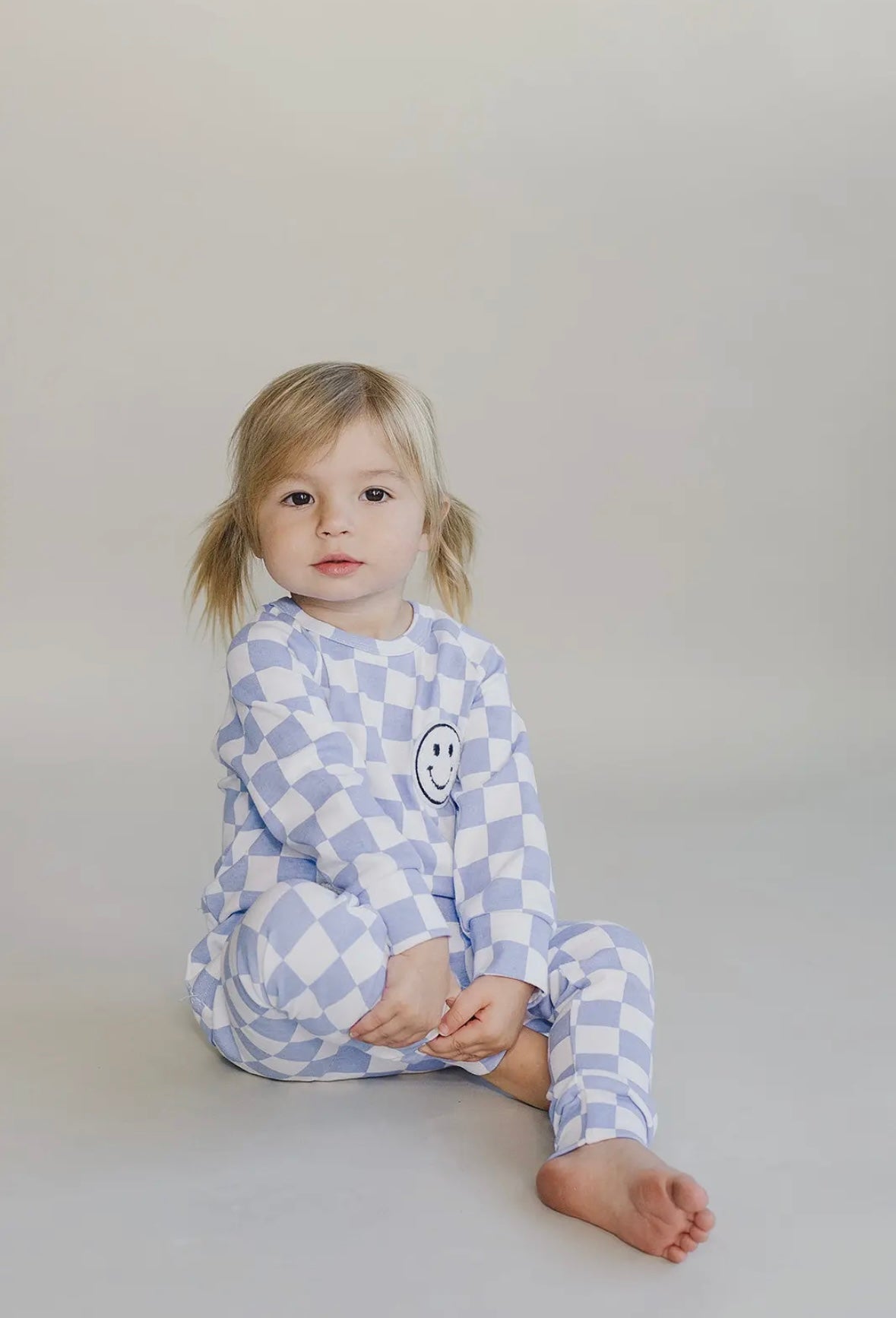 Smiley Check Lounge Set | Blue
