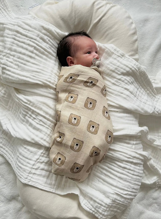 Muslin Swaddle | Brown Bear