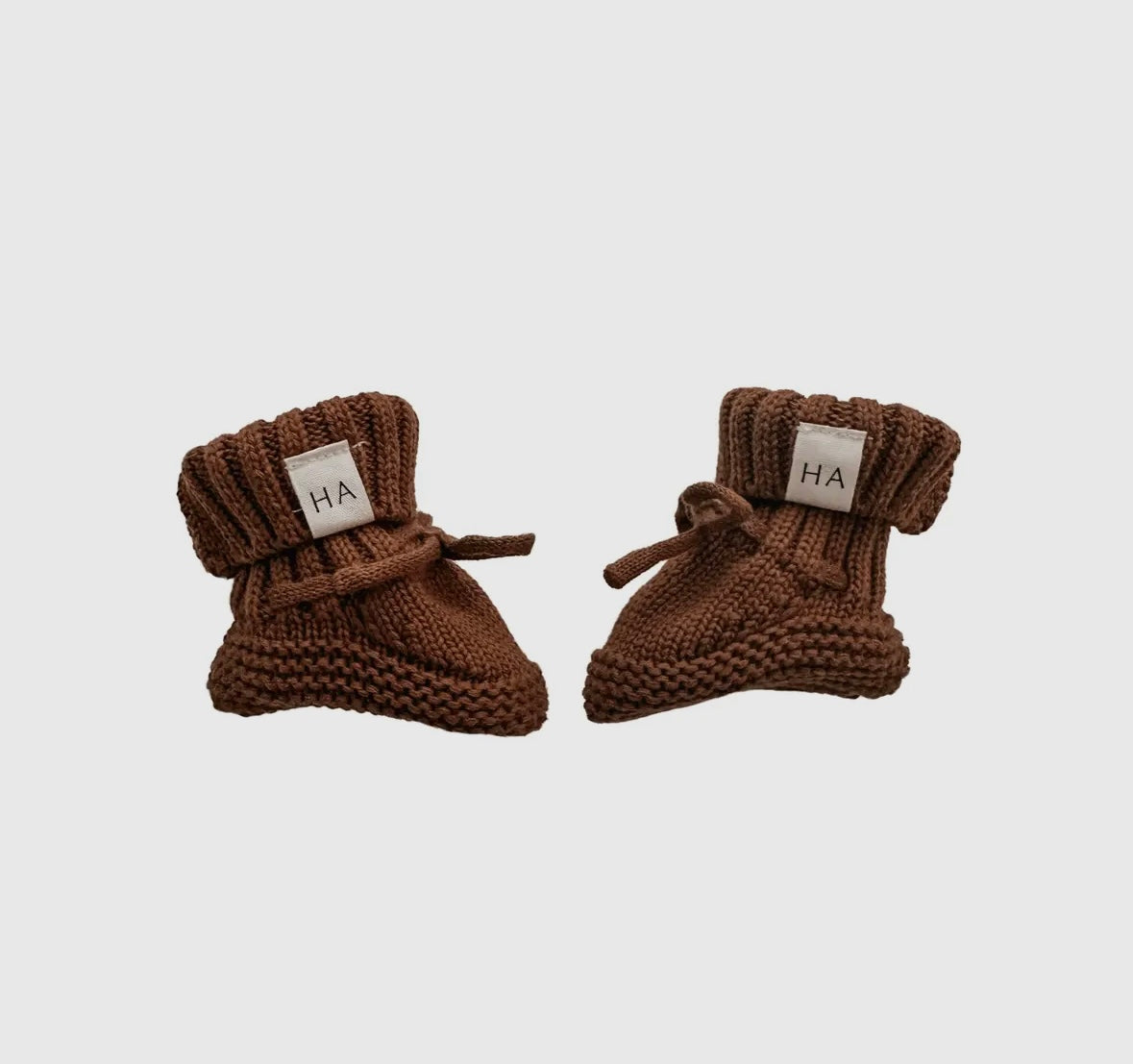 Organic Knit Booties | Caramel