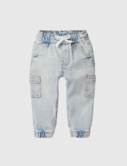 LB Cargo Denim Jogger | Light Wash