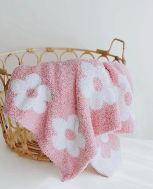 Fuzzy Blanket | Pink Daisy
