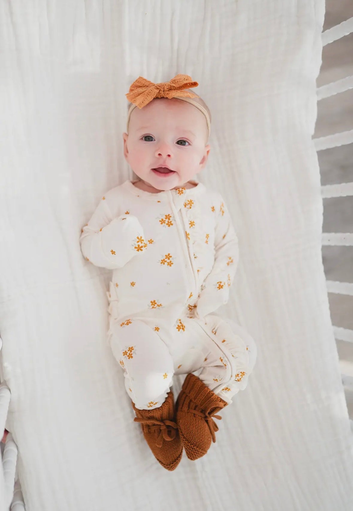 Organic Knit Booties | Caramel