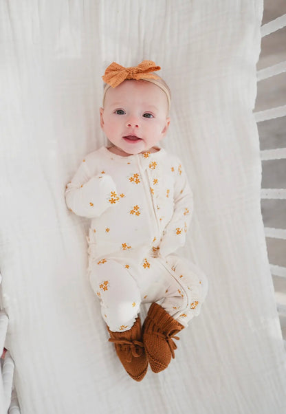 Organic Knit Booties | Caramel