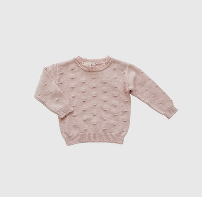 Organic Knit Sweater | Pink Pom