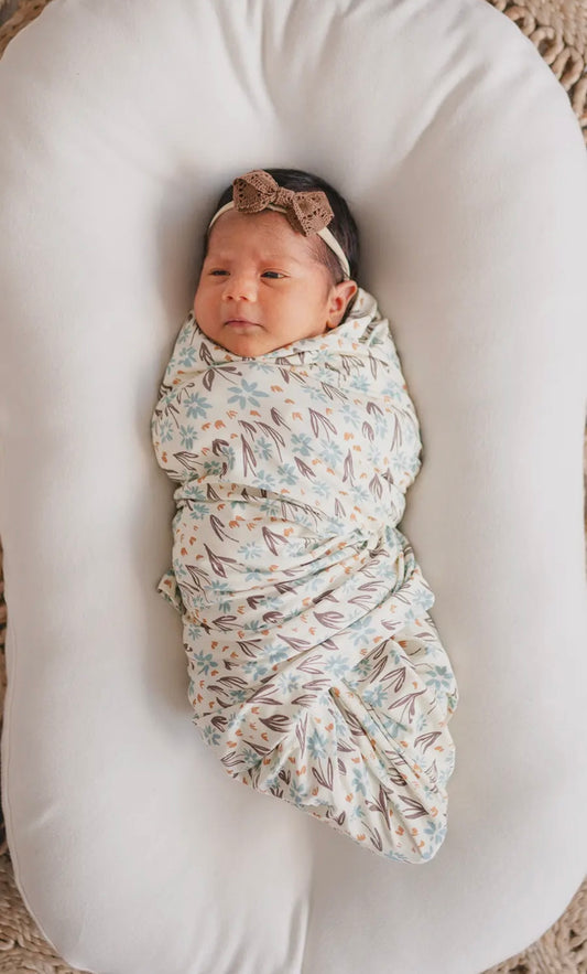 Bamboo Stretch Swaddle | La La Floral
