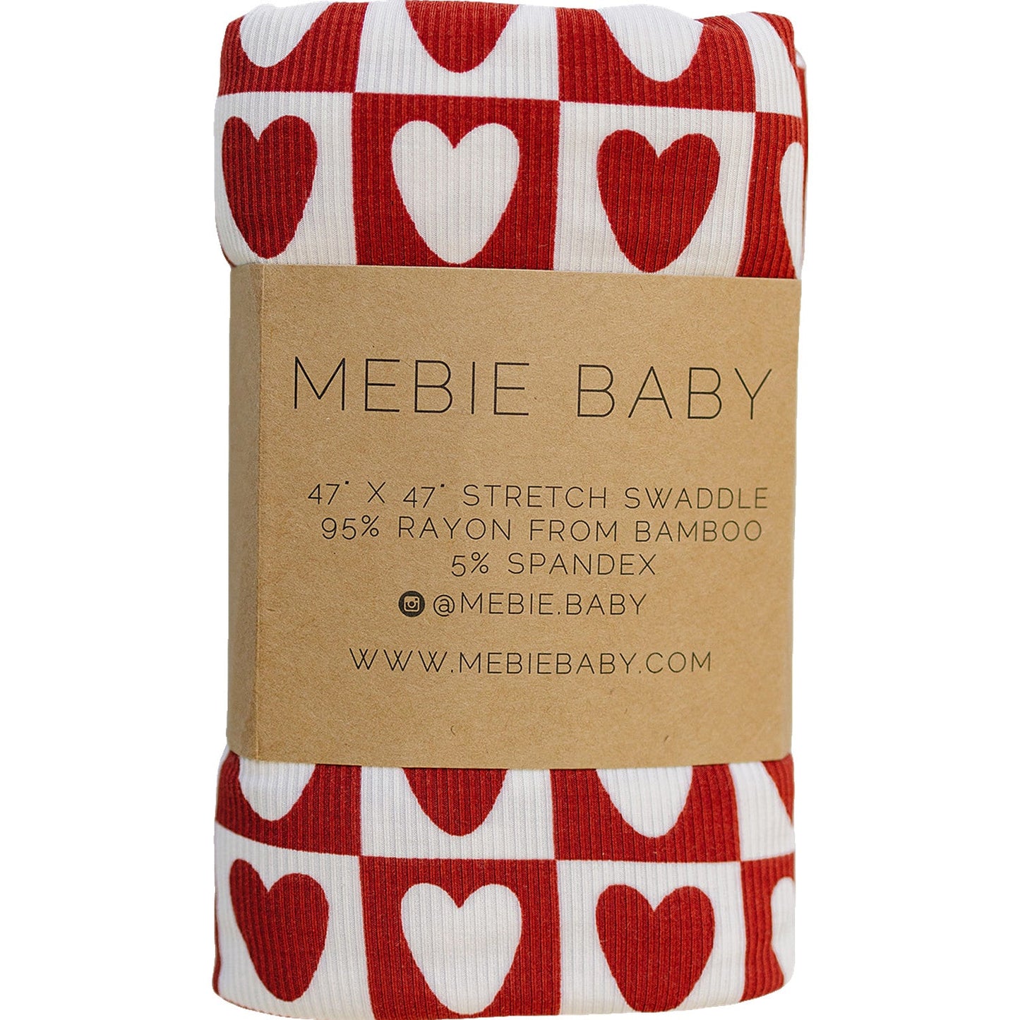 Checkered Hearts Bamboo Stretch Swaddle