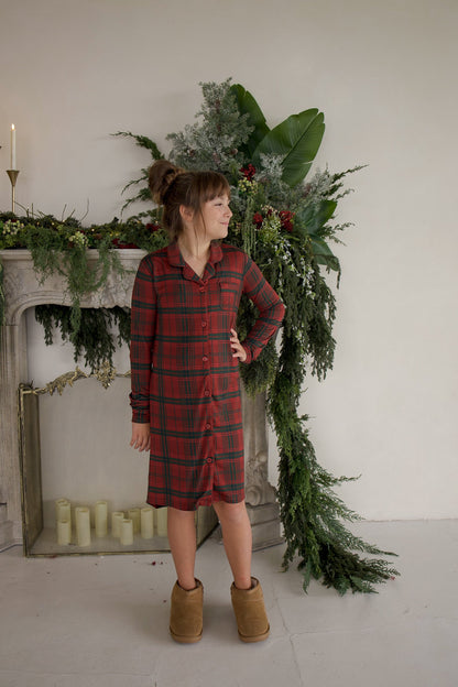Bamboo Sleeping Dress | Christmas Plaid