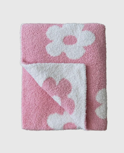 Fuzzy Blanket | Pink Daisy