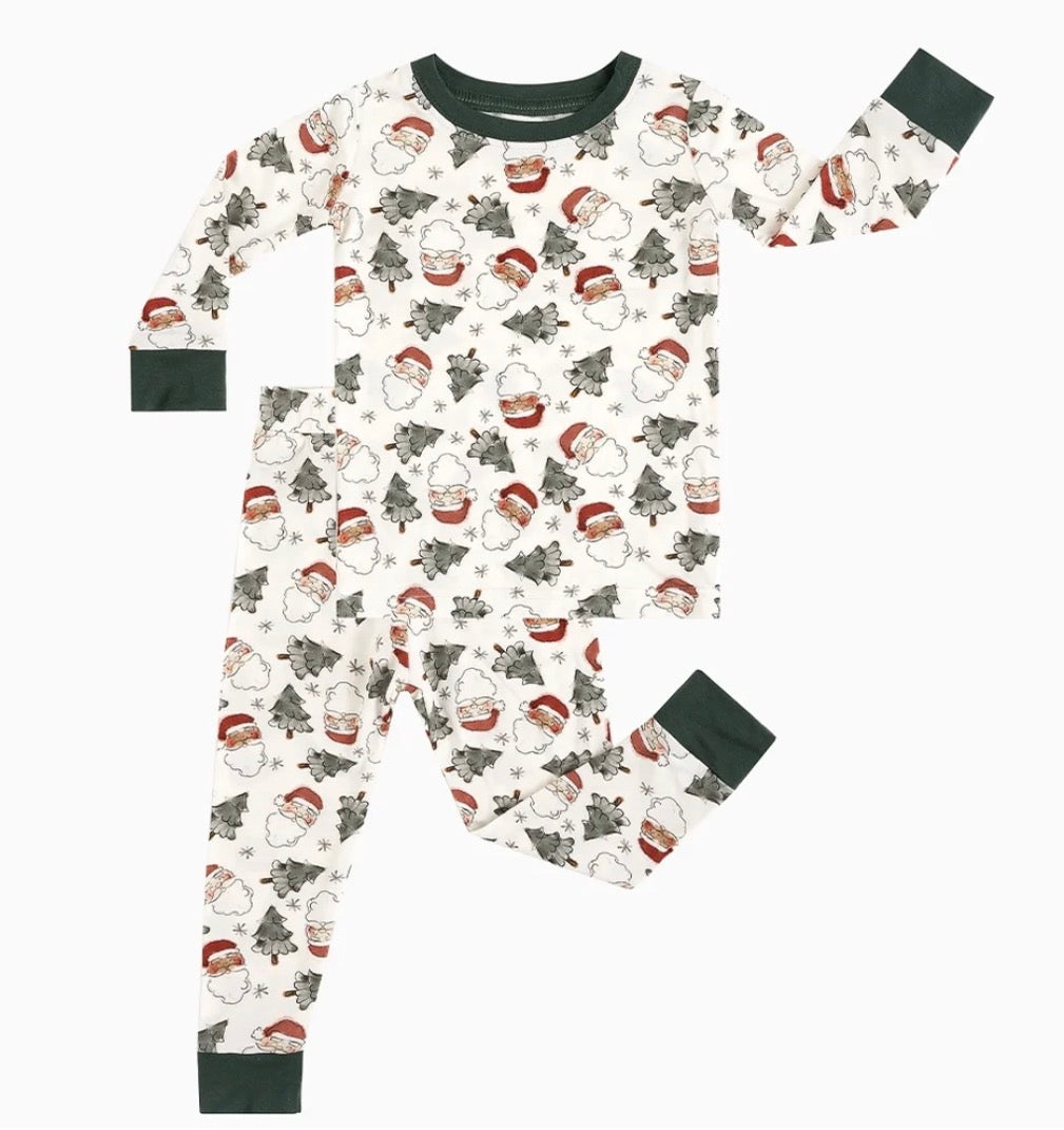 PREORDER Bamboo 2pc Set | Santa Christmas Trees