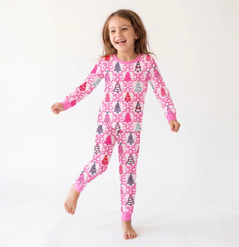 PREORDER Bamboo 2pc Set | Coquette Bow Christmas Trees