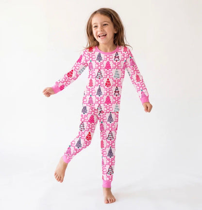PREORDER Bamboo 2pc Set | Coquette Bow Christmas Trees