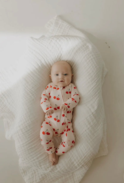 ff Bamboo Zip Pajamas | Cherry Orchard