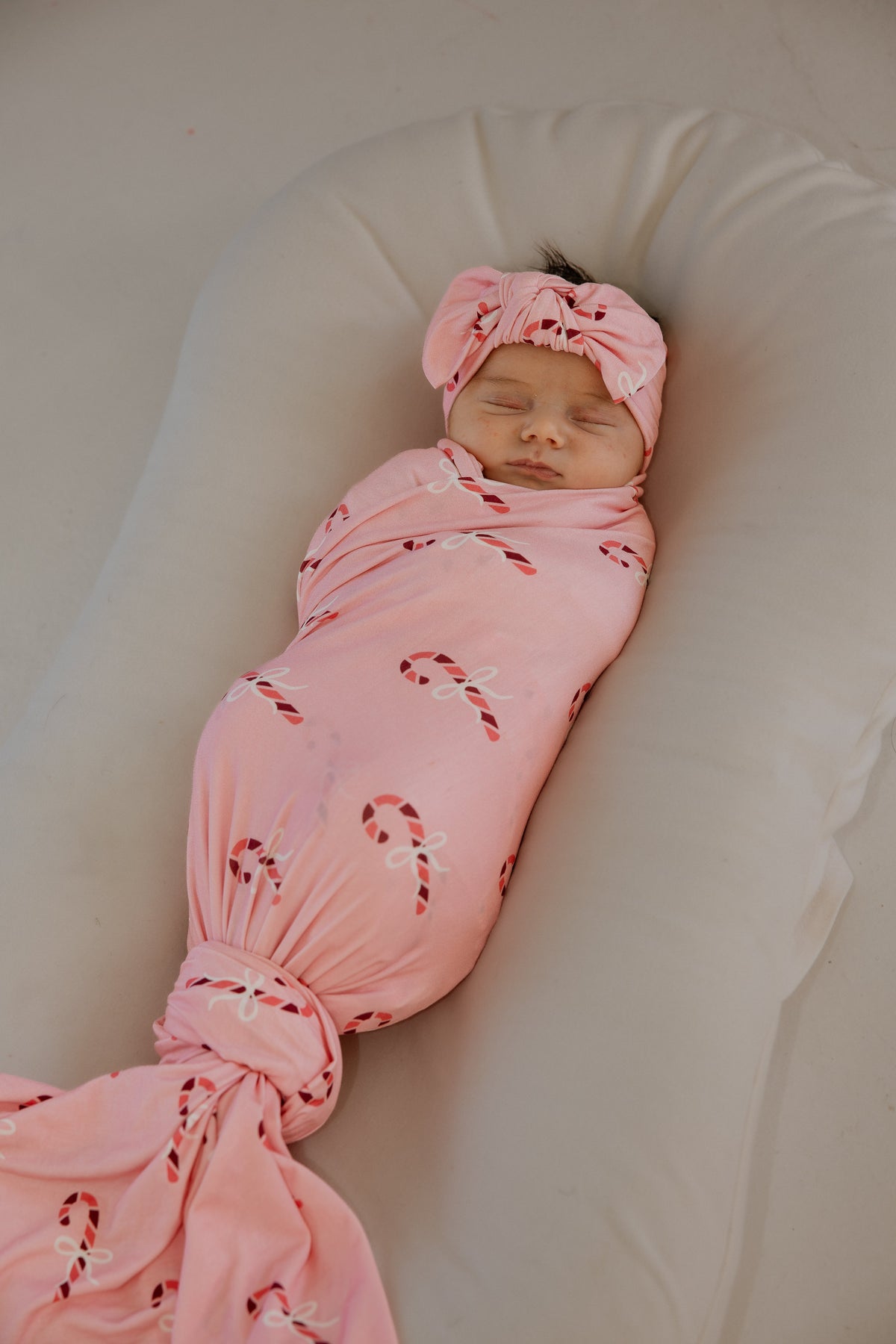 Bamboo Swaddle | Pink Candy Cane