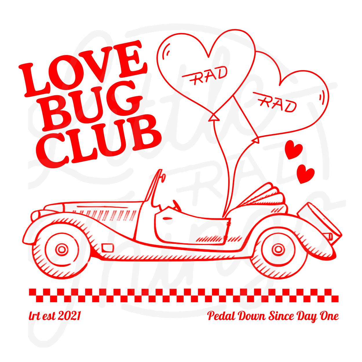 THE LOVE BUG CLUB TEE - FADED BLACK