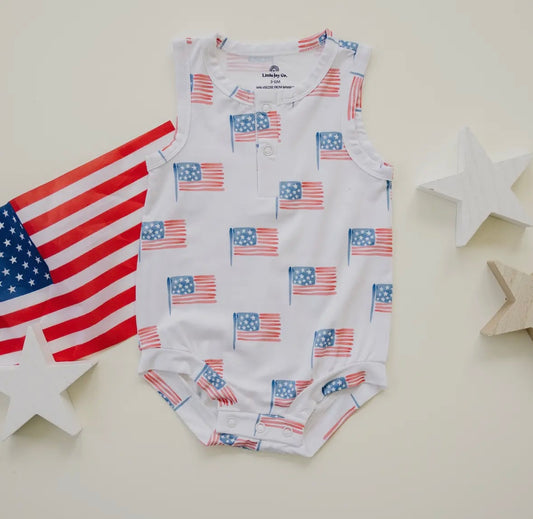 American Flag Bamboo Romper