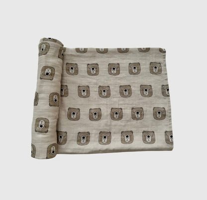 Muslin Swaddle | Brown Bear