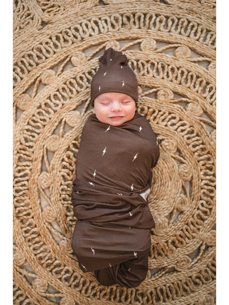 Lightning Bolt | Bamboo Swaddle + Beanie